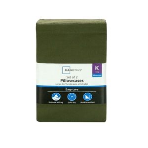 Mainstays 300 Thread Count Percale Pillowcase Set 2 King Sea Turtle Green